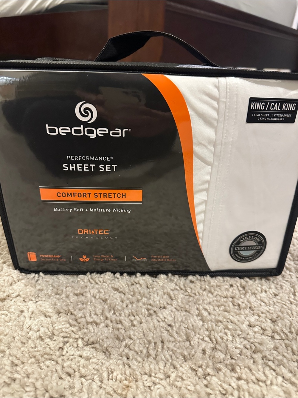 Bedgear Comfort Stretch Performance Sheet Set - White (King/Cal King) Dri-Tech